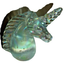 Vintage CRYSTAL UNICORN HEAD BUST Head 4.5