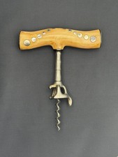 Stunning Antique Bold Silver Dot Inlay Polished Handke Corkscrew Folk Art picture
