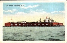 1918 Fort Sumter Charleston SC Postcard Historic Harbor Landmark picture