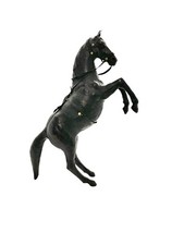 Horse Figurine Leather Rearing Stallion Statue Vintage Office Decor picture