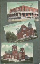 c1909 Multiview Postcard; Parkersburg IA Hotel High School & M.E.Church, Butler picture