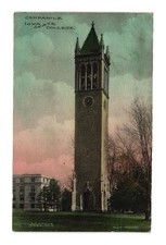 1912 Iowa State College Campanile Ames IA Hand-Colored Vintage Postcard Posted picture