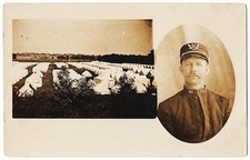 real photo New York Military Camp Uniform Tents antique postcard RPPC picture