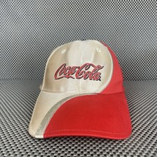 Coca Cola Hat Cap Adult One Size White Red Strap Back Logo Adjustable picture