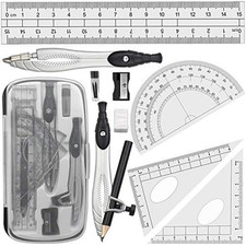 Professional Geometry Compass Set, Starter Compass Set Includes 2 Drafting Compa picture