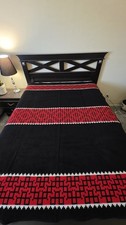 Pendleton Pueblo Manta Wool Blanket Twin Robe 64x80 Black Red Beaver State NWT picture