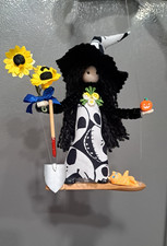 Handmade OOAK Kitchen Witch Doll Whimsical Halloween Decoration 7in picture