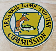 VTG 1960's ARKANSAS GAME and Fish Commission DECAL reflective logo warden RARE picture