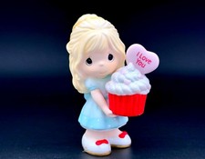 Cute Girl w/ Cupcake Heart • Sweet Love Figurine • Pastel Collectible Gift Decor picture