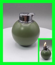 Unique Vintage Military Green Baseball Grenade Round Table Lighter - Working HTF picture