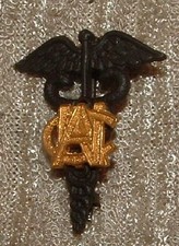 WWI Army Nurse Corps ANC Pin Caduceus Collar Insignia Original WW1 Pin Back picture