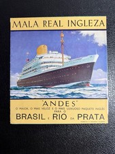 Vintage Royal Mail Lines RMS Andes Ocean Liner Brochure Mala Real Ingleza picture