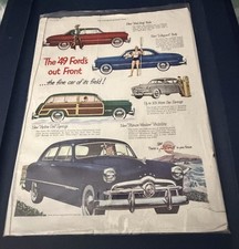 1949 VTG Original Magazine Ad FORD Auto Car The Fine Car of It's Field Out Front picture