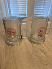 Stamford Yacht Club Glassware 1994 Vintage. Red Logo Glass Mug, Beer Mug, 2 Cups picture