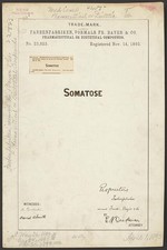 New York NY 1893 Somatose Bayer Pharmaceutical Trademark Registration picture