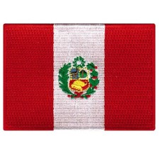 PERU FLAG PATCH PERUVIAN SOUTH AMERICAN NATIONAL EMBLEM embroidered iron-on NEW picture
