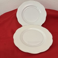 2 Haviland Leeds White Dinner Plates 1924171, multiple sets avlb. Scaloped gold  picture