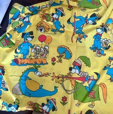 Vintage Hanna Barbera Huckleberry Hound Flat Sheet & Pillowcase picture