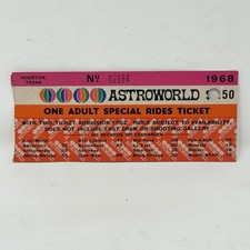 Rare 1968 Astroworld One Adult Special Ride Ticket Houston Opening Year picture