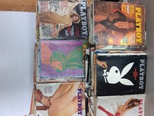 Playboy Magazine Lot 1960s-1980s Approx 125 Issues Vintage Auction Poor Conditio picture