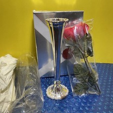 Vintage Avon Hudson Manor Collection Silverplated Bud Vase And Rose 8