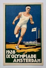 Original Early Poster Style Advertising Postcard - 1928 IX Olympiad Olympics picture