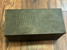 Vintage Bremner Bros. Butter Wafer Tin Box Container Flip Lid Chicago Illinois picture