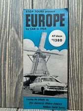 Vintage 1954 European Tour Brochure By Car  