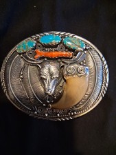 Sterling Silver Hand Made Taxco Mx. Belt Buckel. picture