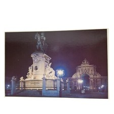 Postcard Lisbon Portugal Practice Of Trade At Night Chrome Unposted picture