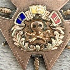 Vintage Knights of Pythias Pocket Watch Fob Pendant Masonic Gold Tone Enamel picture