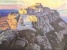HOPI ANTHONY HONAHNIE NATIVE AMERICAN ARTIST WALPI PAINTING PRINT HAND SIGNED picture