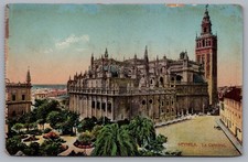 Sevilla Seville Cathedral Giralda Tower Spanish Architecture Postcard TS-311 picture