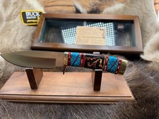 2001 Vintage Buck 692 David Yellowhorse Custom Knife Mint Display Case & COA picture