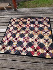 Wonderful 19th Century  Silk Crazy Quilt Just Taken Out Attic Trunk picture
