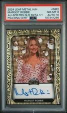 2024 Leaf Metal Holidays Exclusive Margot Robbie Auto Gold Santa 1/1 PSA Auto 10 picture