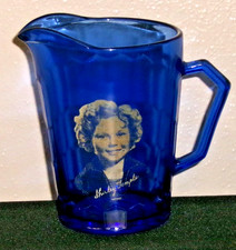 Vintage 1930's Shirley Temple Cobalt Blue Mini Pitcher/Creamer 4.5