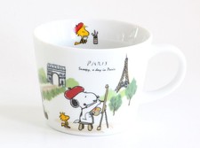 Snoopy World Travel Paris Mug Cup 370ml Made in Japan Peanuts Dishwasher SafeNEW picture