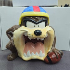 1993 Looney Tunes Taz Football Player Ceramic Cookie Jar Tazmanian Devil Vintage picture