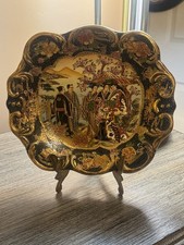 1970's vintage Royal Satsuma hand-painted decorative ceramic plate picture
