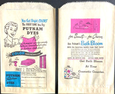 Vintage Putnam Fadeless Dye Tints Bags Lot of 6 + 1 Bags Quincy, Illinois. - NOS picture