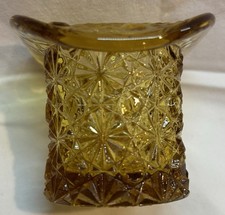 Vintage Amber Daisy And Button Toothpick Holder picture