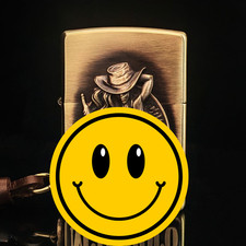 Western Style Zippo with 3D Bar Girl Emblem & Keychain Collectible Gift picture