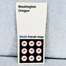 Mobil Travel Map WASHINGTON OREGON 1973 Highway Road Map by Rand McNally picture