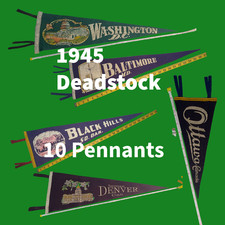 10 vintage travel 1945 Deadstock NOS pennant Lot picture
