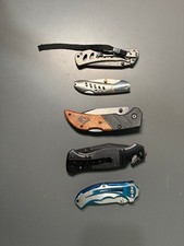 Assortment of 5 Pocket Knives (Husky, Damascus Design, etc) picture
