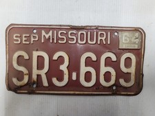 1964 Missouri  License Plate Tag picture