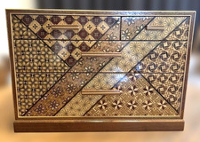 Japanese Hakone Yosegi-Zaiku Marquetry Drawers Kohikidashi W33×D22×H23.5cm USED picture