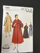 Vogue Sewing Pattern V1977 Vintage 1955 Design New Uncut Coat Evening Coat 8-16 picture