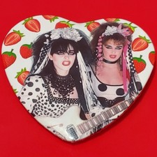 2 1/4 Inch Strawberry Switchblade Goth Post Punk New Wave Heart Pinback Button picture